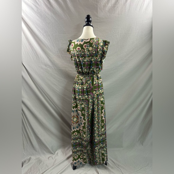 Boho Floral Print Flutter Sleeve Slit Thigh Dress - Picture 8 of 8